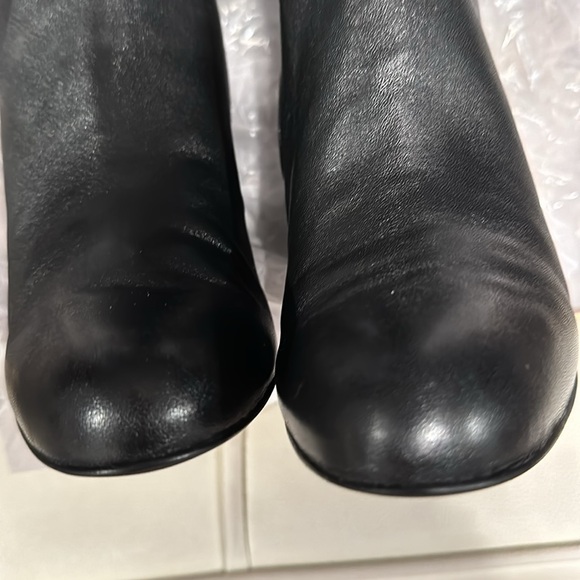 Michael Kors Black Leather 7.5M Zipped Boots Worn Once Perfect Condition - Picture 7 of 11